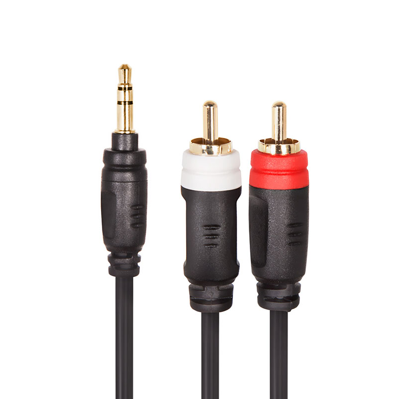 Audio stereo interconnect cable with 1/8